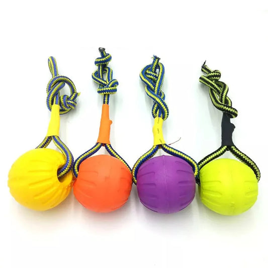 EVA Floating Pet Dog Training Ball Puppy Bite Resistant Ball With Rope Pet Training Ball Chew Toys For Pet Supplies