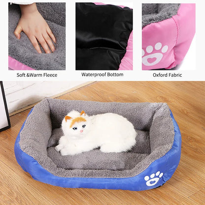 Large Pet Cat Dog Bed Square Plush Kennel Summer Washable Cat Mat Waterproof Mattress Pet Cushion Medium Large Dogs Pet Supplies