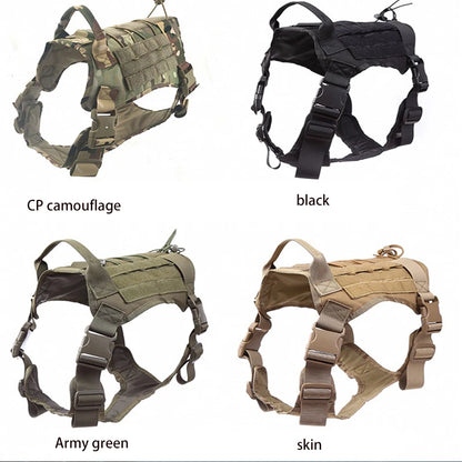 Tactical Dog Harness Military Training K9 Padded Quick Release Vest Pet Training Dog Harness For Set Small Medium Large Dogs