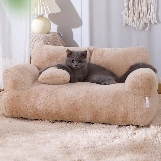 YOKEE Luxury Cat Bed Super Soft Warm Sofa for Small Dogs Detachable Washable Non-slip Kitten Puppy Sleeping House Pet Supplies