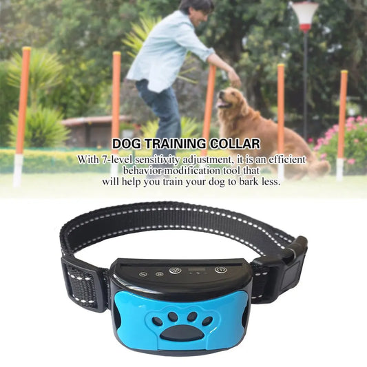 vip link USB Rechargeable Dogs Training Collar Ultrasonic Pet Dog Anti Barking Stop Barking Vibration Waterproof Collar Devices
