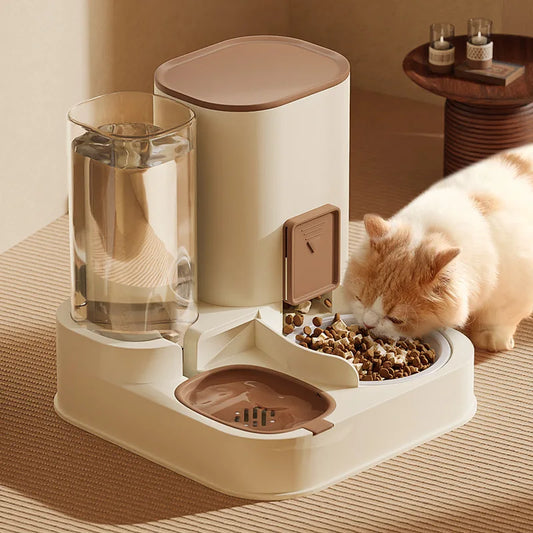 New Pet Cat Large Capacity Water Dispenser Dry Wet Separation for Automatic Feeder Drinking Water Supplies Food Container