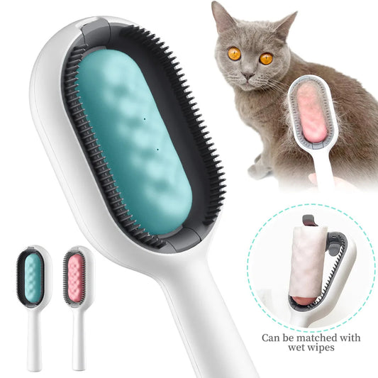 Pet Grooming Brush Massage Comb Remover  Supplies Pet Products with Wipes and Water Tank for Cat Dog Cleaning Skin Care
