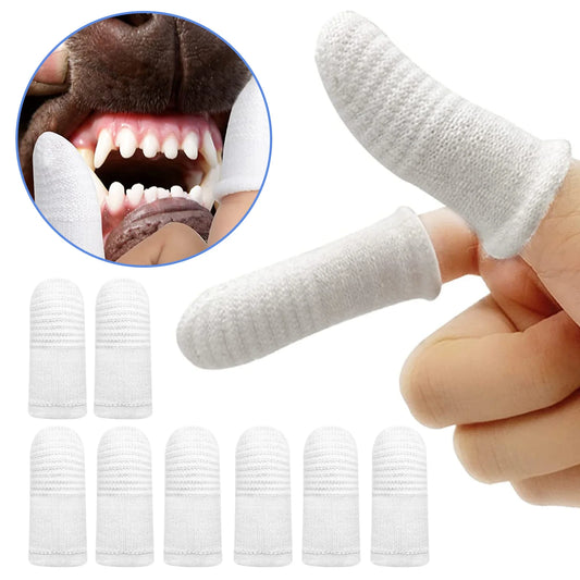 12pcs Pet Two-finger Brushing Finger Cots Puppy Teeth Oral Cleaning Tool Kitten Finger Toothbrush Pets Care Accessories Supplies
