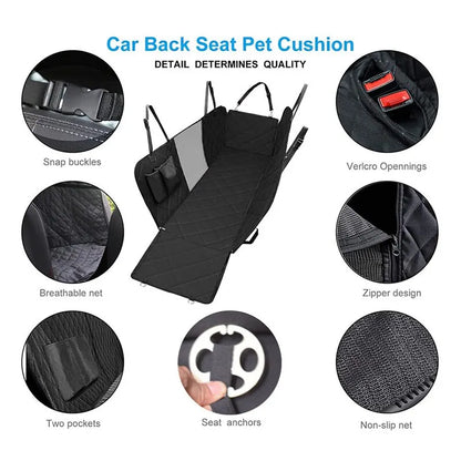143×153CM Double Zipper Car Pet Seat Pad Waterproof Dirt Resistant Suitable Multiple Models Solid Color Cars Rear Seats Cushion