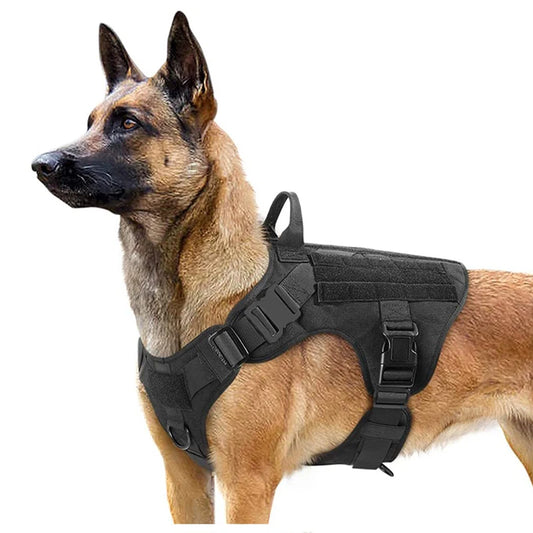 Tactical Dog Harness Military Pet German Shepherd  Pet Training Vest Dog Harness and Leash Set for Small Medium Large Dogs
