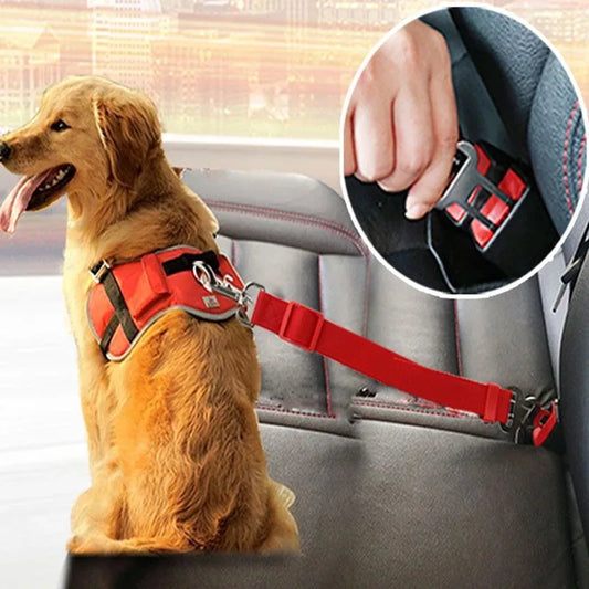 Adjustable Dogs Accessoires Pet Cat Dog Car Seat Belt Pet Seat Vehicle Dog Harness Lead Clip Safety Lever Traction Dog Collars