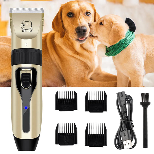 Dog Professional Hair Clipper Electrical Grooming Trimmer for Pets USB Rechargeable Shaver Low Decibel Animals Haircut Machine