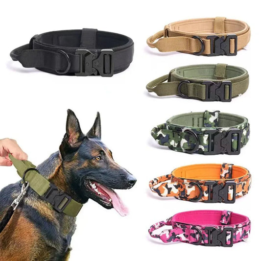 Durable Tactical Dog Collar Leash Pet Bungee Leash Durable Nylon Pet Training Collars With Handle Large Dogs French Bulldog