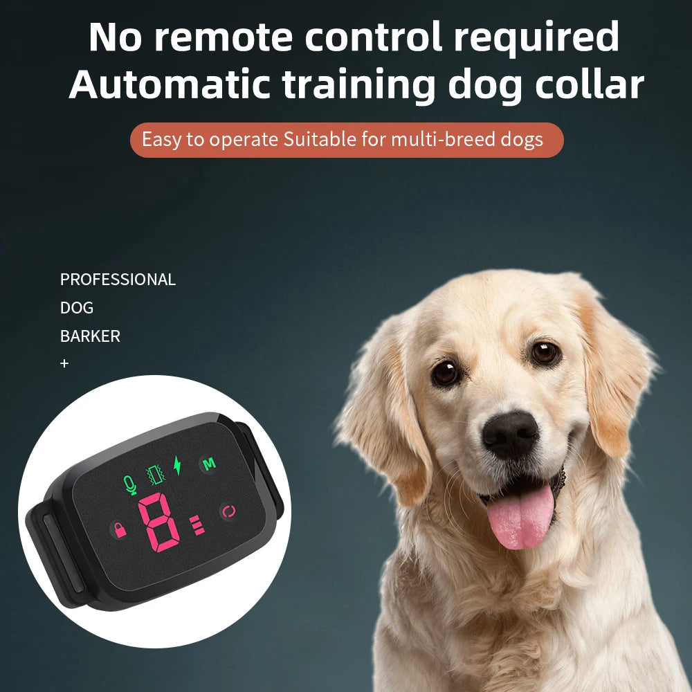 Smart Automatic Anti Barking Dog Collar HD Digital Display IP67 Waterproof Collar For Dog Rechargeable Bark Stopper Stop Barking