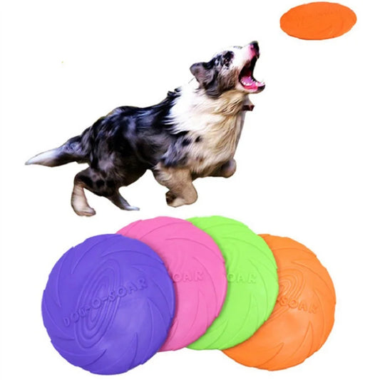 Pet Training Toy Interactive Dog Chew Toys Resistance Bite Soft Rubber Toys Pet Flying Discs Dog