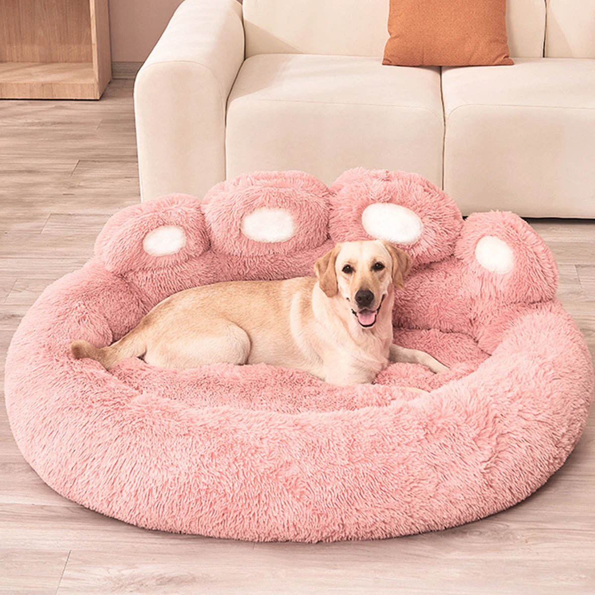 Fluffy Dog Bed Large Pet Products Dogs Beds Small Sofa Baskets Pets Kennel Mat Puppy Cats Supplies Basket Blanket Accessories