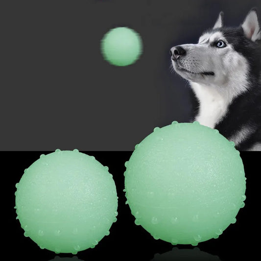 Reflective Solid Dog Toys Ball Pets Dogs Bouncing Ball Toys Pet Training Cat Toy Ball Puppy Interactive Play Toy Pet Supplies