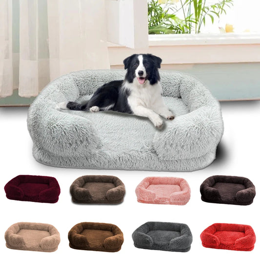 New Large Dog Bed Dog Plush Pet Bed Winter Thickened Pad Dog Sleeping Bed Sofa Removable Pad Dog Small Large Dog square kennel